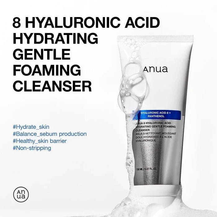 ANUA 8 Hyaluronic Acid Foaming Cleanser | Deep Hydration & Gentle Daily Cleansing - Divine Skin