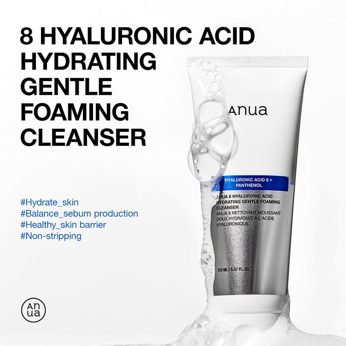 ANUA 8 Hyaluronic Acid Foaming Cleanser | Deep Hydration & Gentle Daily Cleansing