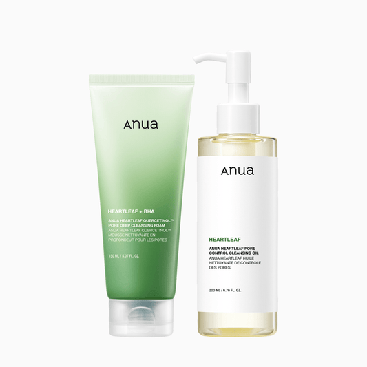 ANUA Double Cleanser | Oil Cleanser + Foam Wash for Deep Makeup Removal & Pore Cleaning